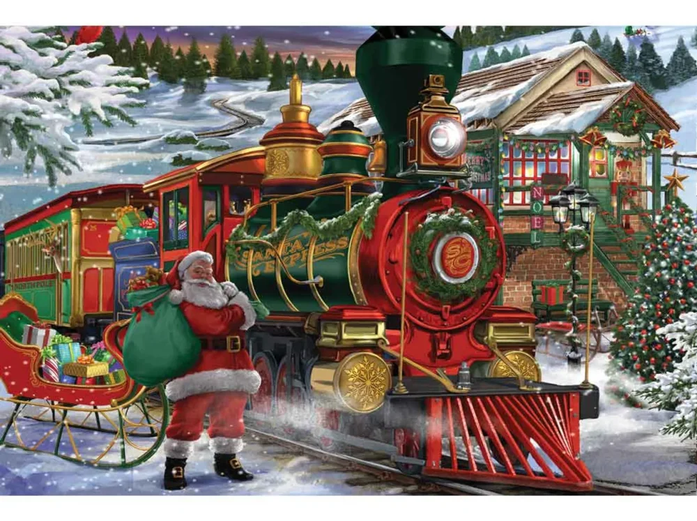 Pintar por números El tren de Papá Noel – foto 2