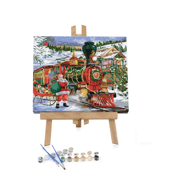 Pintar por números El tren de Papá Noel