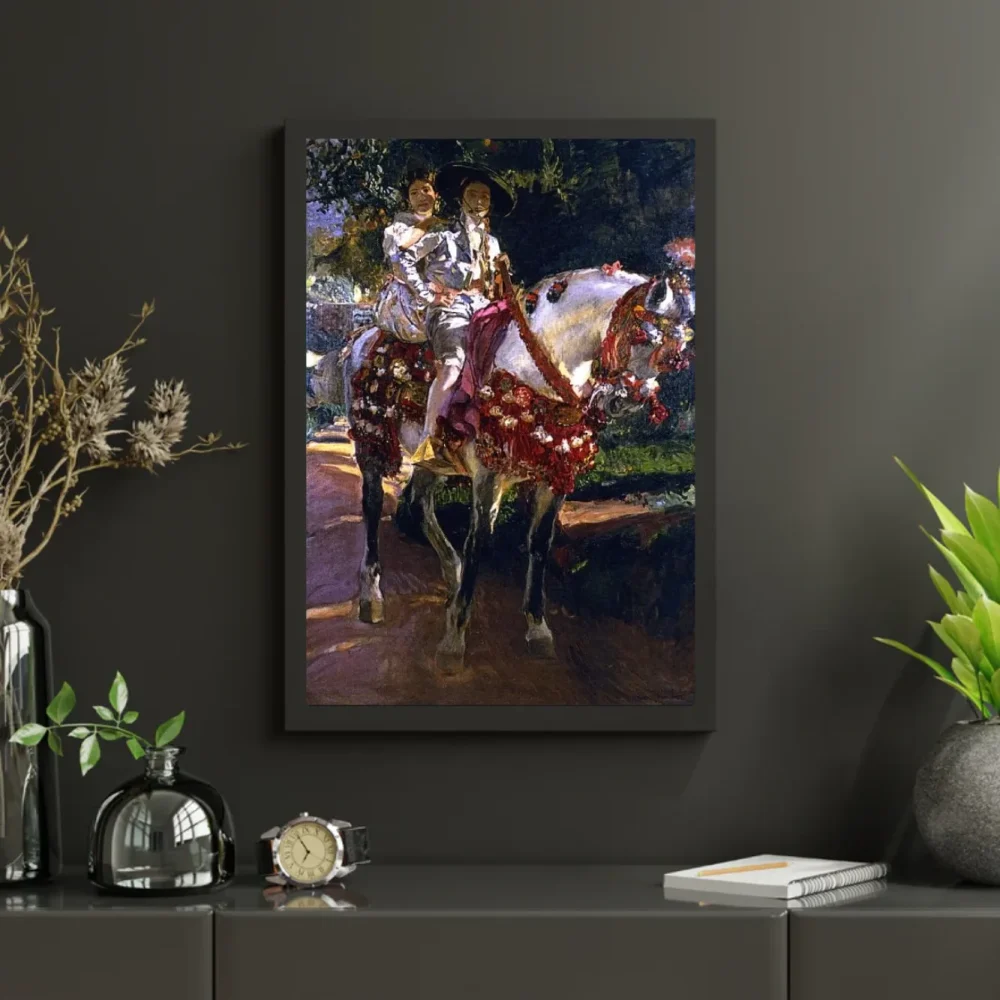 Pintar por números Elena y María a caballo con traje valenciano – foto 3