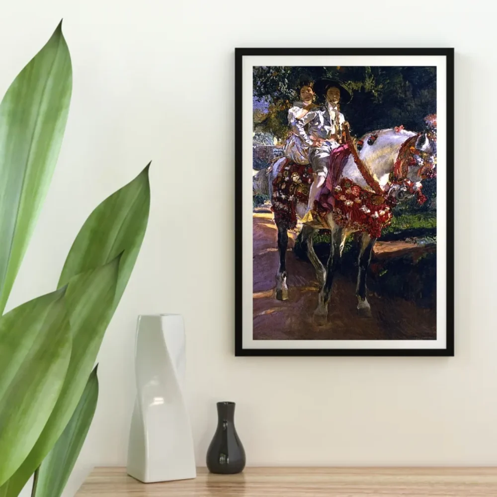 Pintar por números Elena y María a caballo con traje valenciano – foto 4