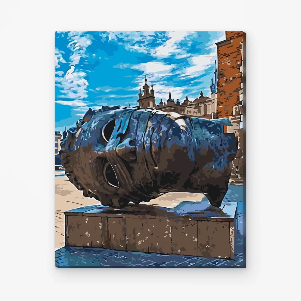 Pintar por Números - Eros Bendato en bronce, Cracovia