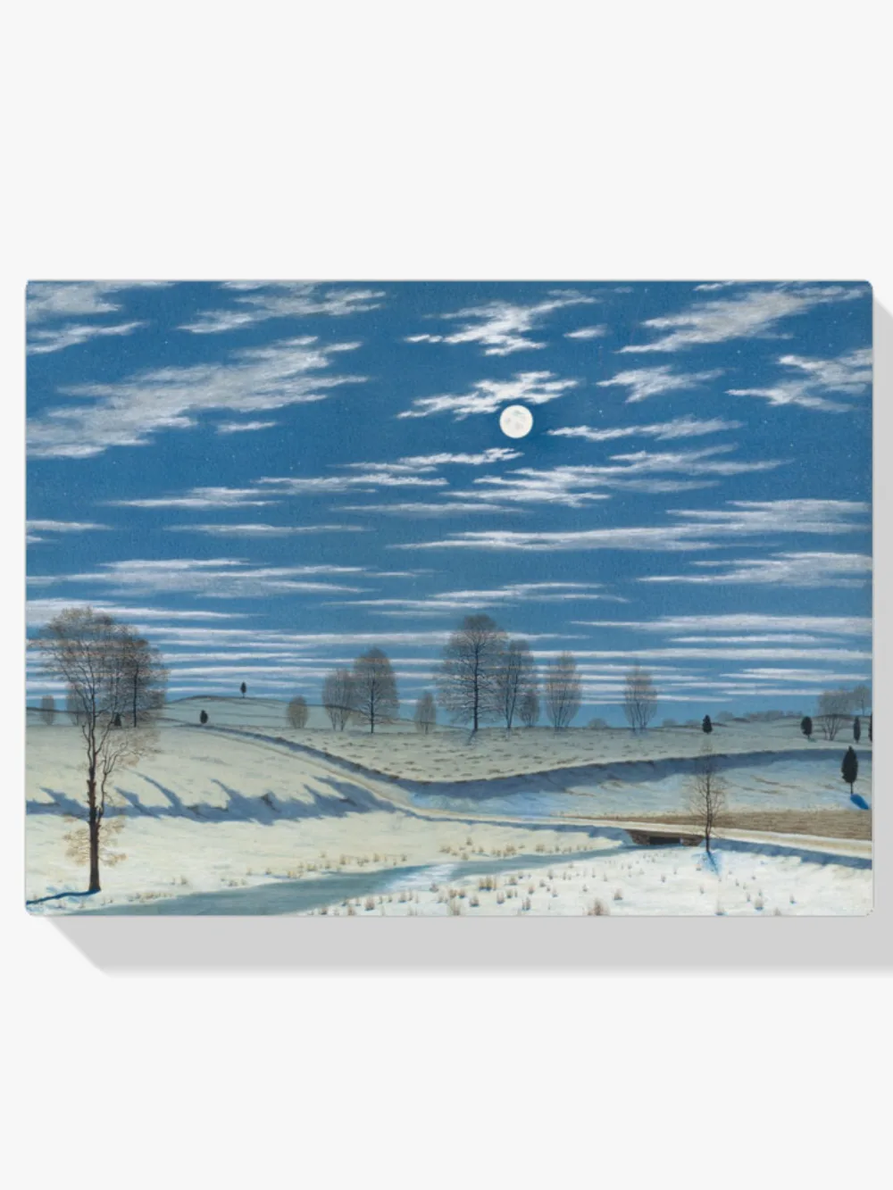 Pintar por números Escena invernal a la luz de la luna