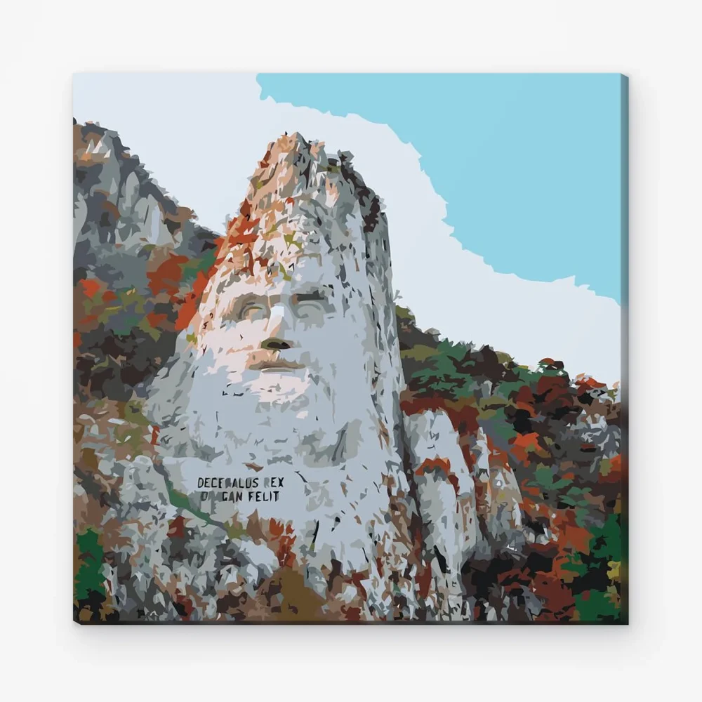 Pintar por Números - Escultura de Decébalo en la roca, Rumanía