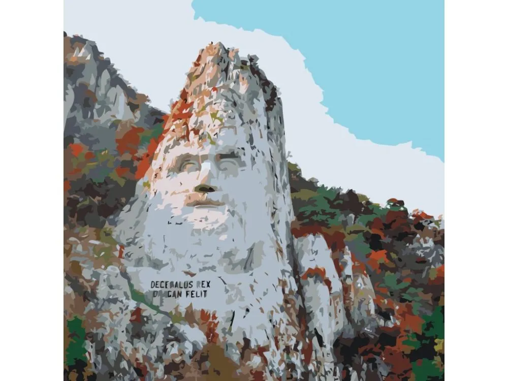 Pintar por números Escultura de Decébalo en la roca, Rumanía – foto 2