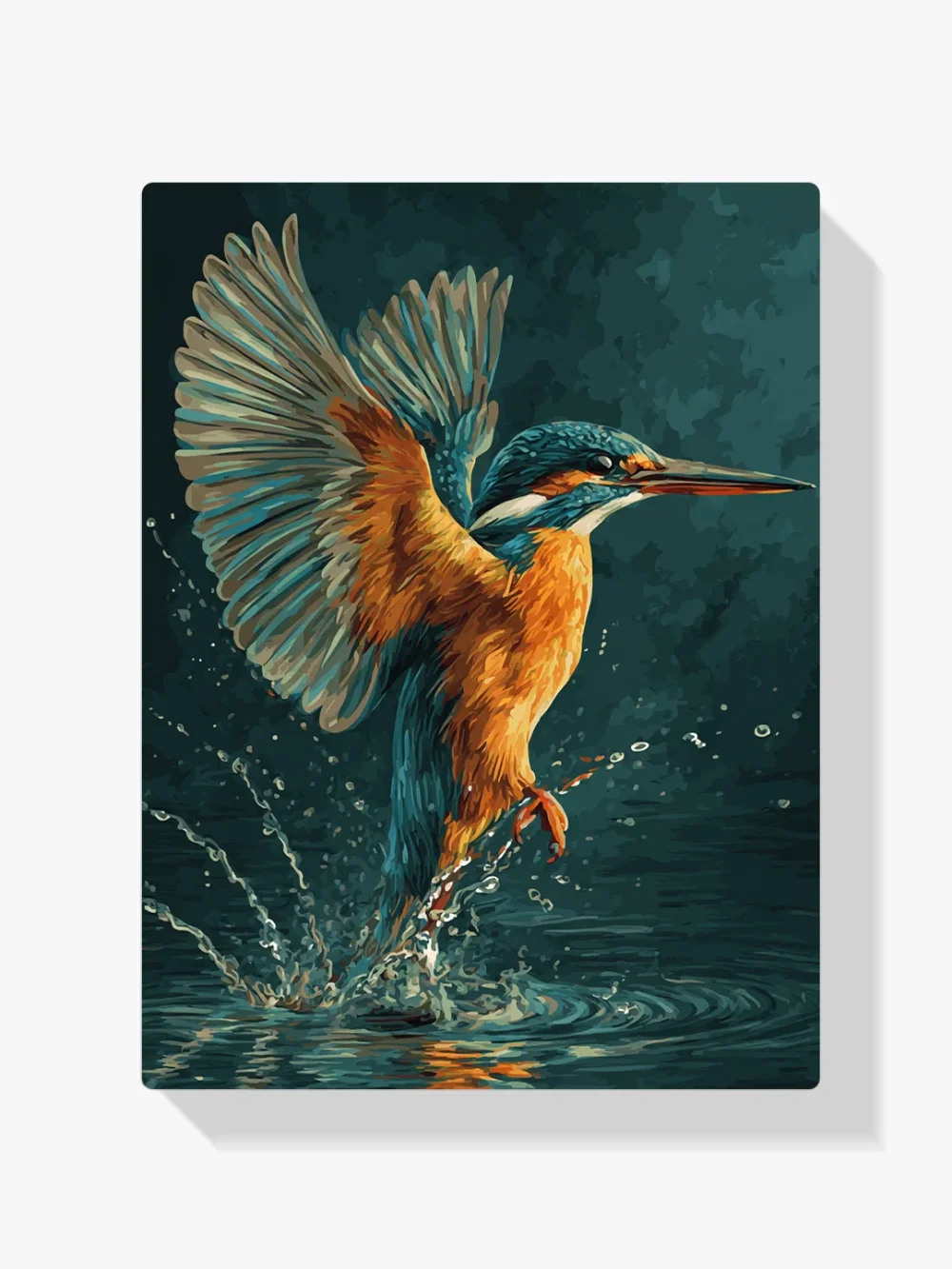 Pintar por números Espléndido martín pescador en picado