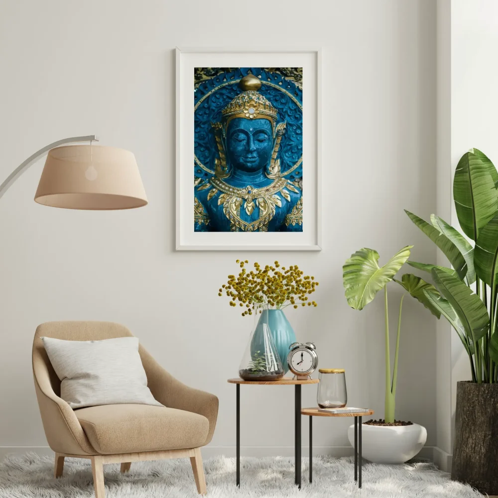 Pintar por números Estatua de Buda azul y dorada – foto 3