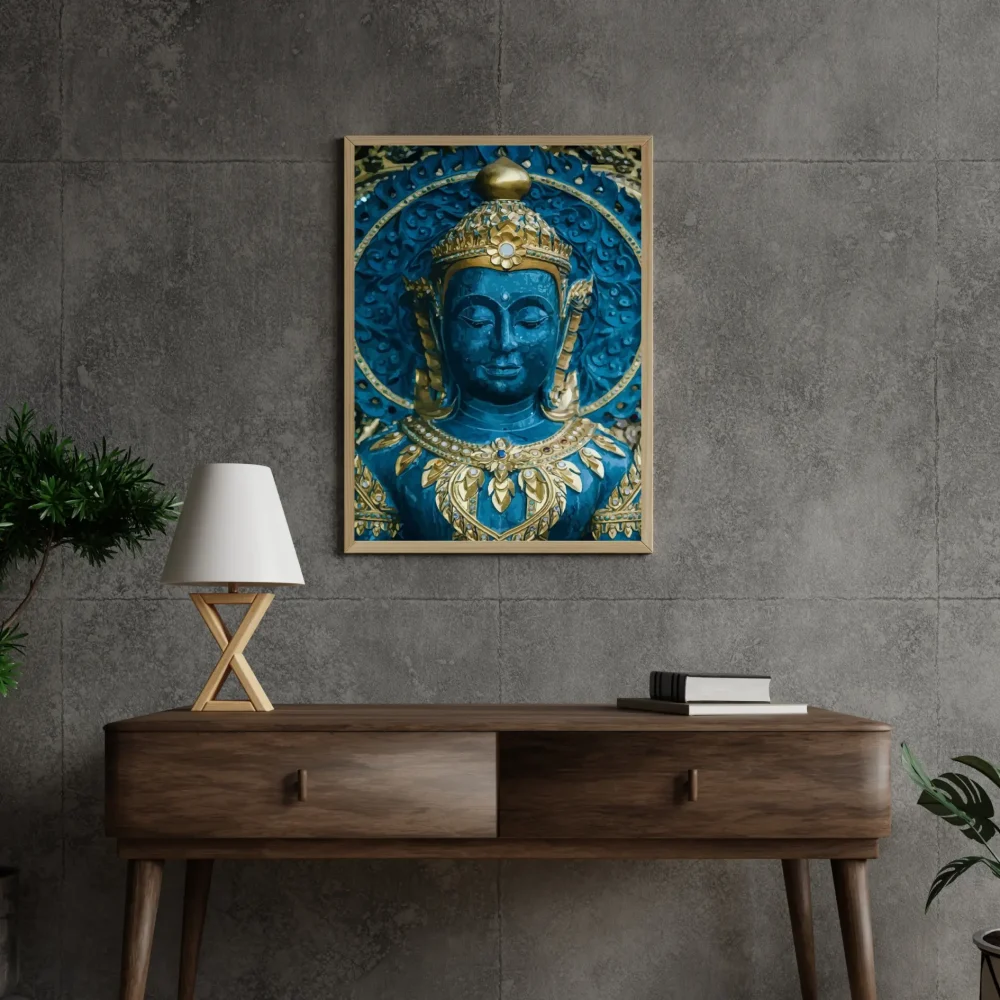 Pintar por números Estatua de Buda azul y dorada – foto 4