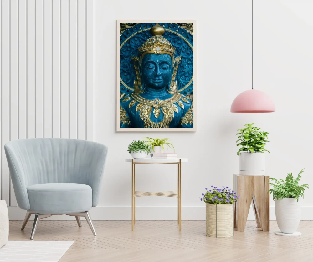 Pintar por números Estatua de Buda azul y dorada – foto 5