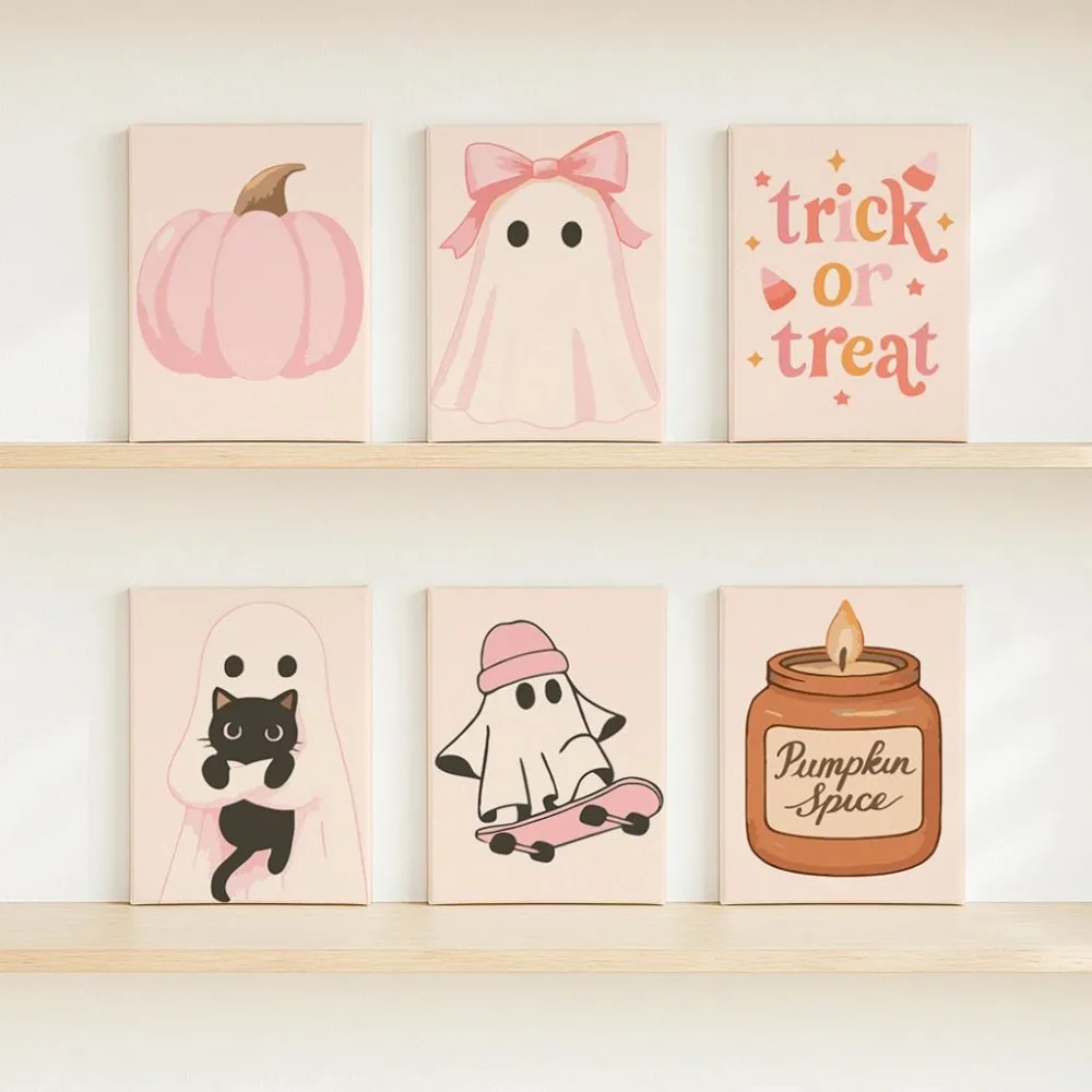 Pintar por números Fantasmitas en tonos pastel