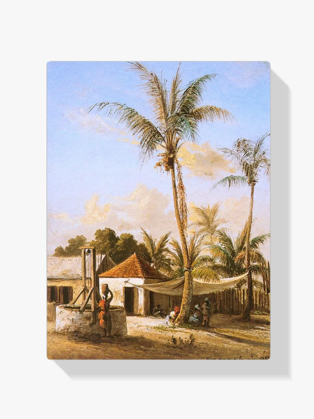 Pintar por números Figuras junto al pozo de un pueblo