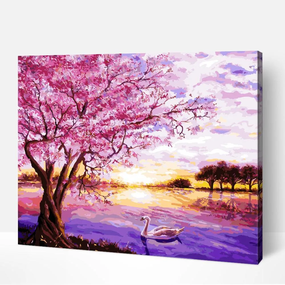 Pintar por números Floración rosa