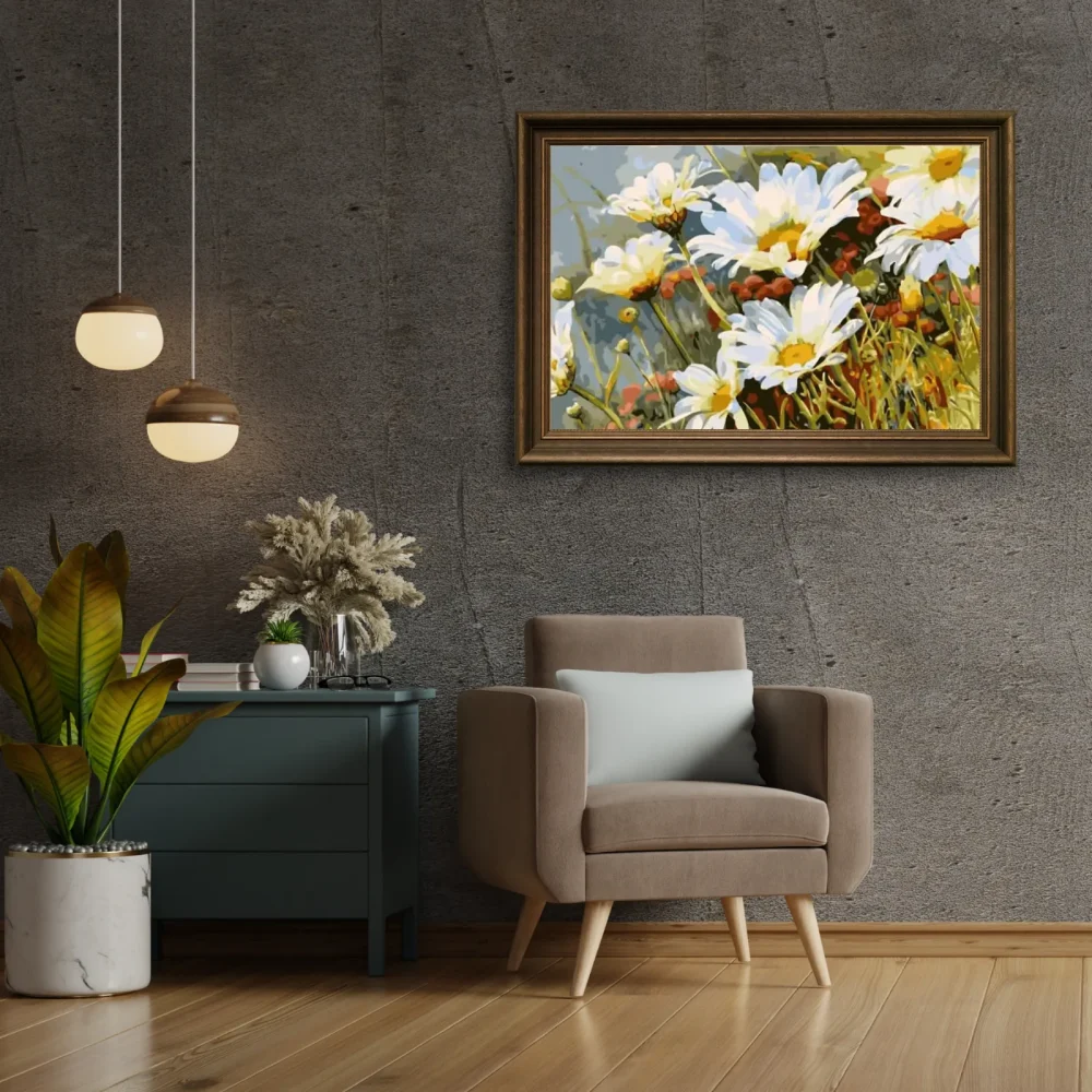Pintar por números Flores blancas en el campo – foto 3