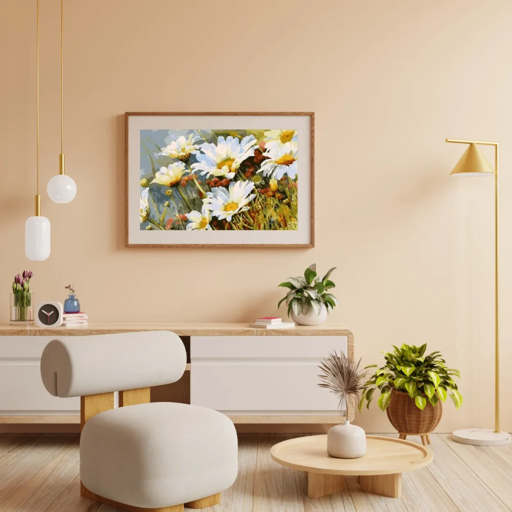 Pintar por números Flores blancas en el campo – foto 4