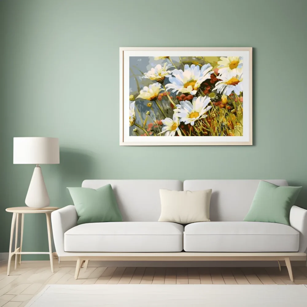 Pintar por números Flores blancas en el campo – foto 5