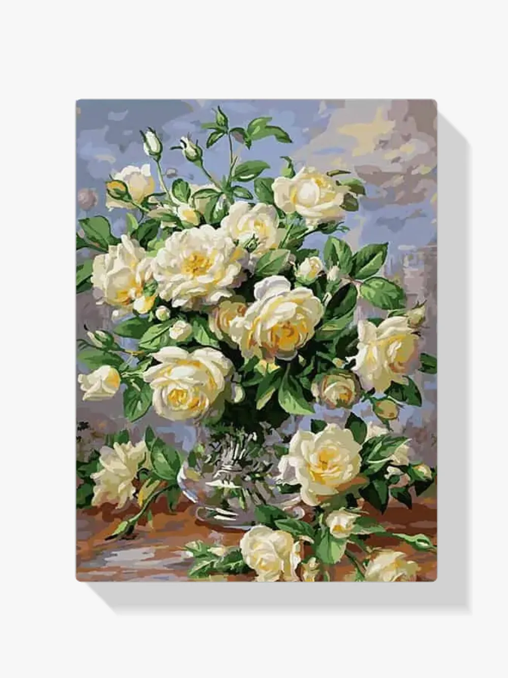 Pintar por números Flores blancas en un jarrón