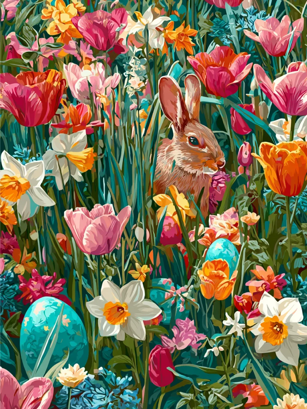 Pintar por números Flores de primavera en plena floración – foto 2
