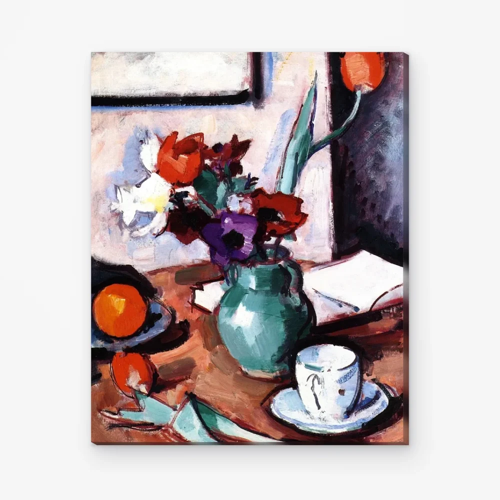 Pintar por Números - Flores en un jarrón verde