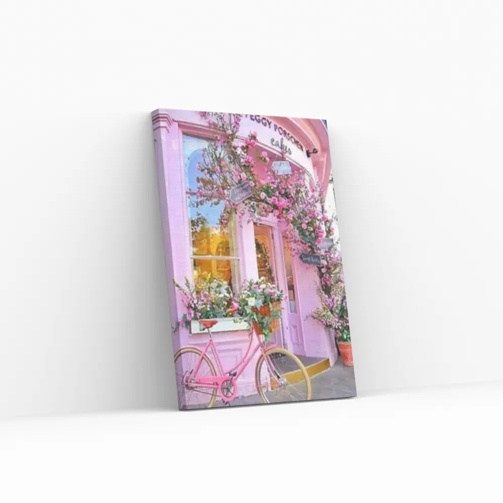 Pintar por números Flores frente a la tienda