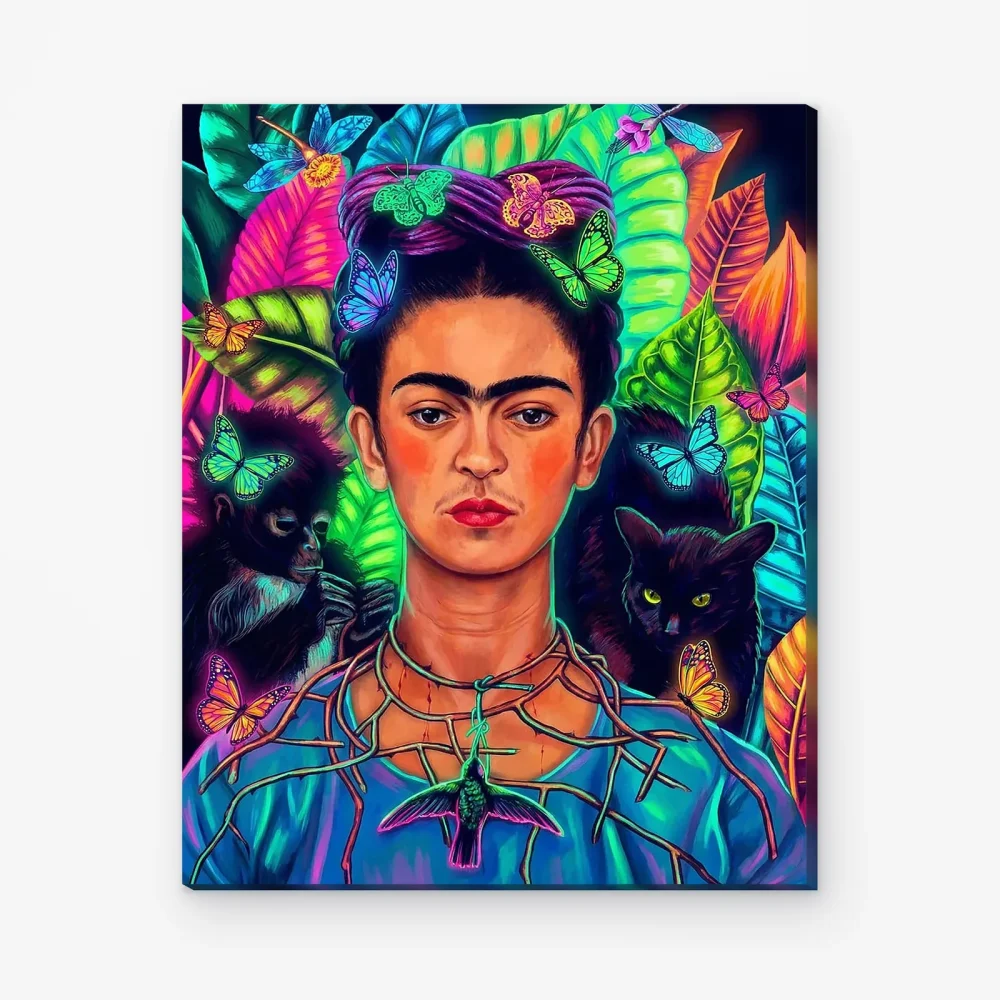 Pintar por Números - Frida en una jungla de neón