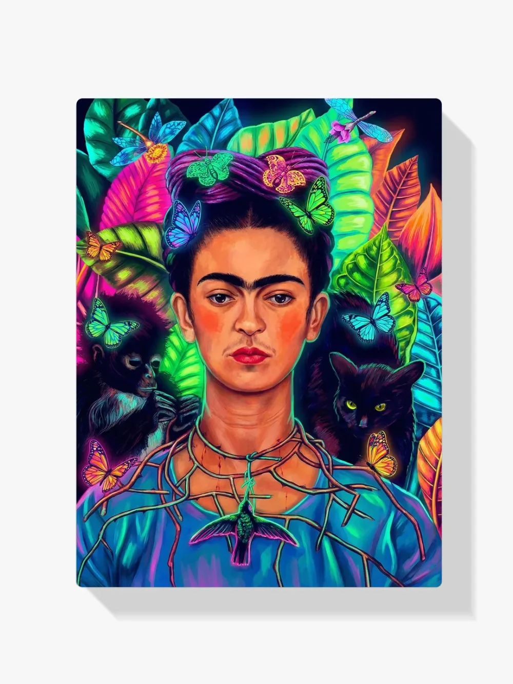 Pintar por números Frida en una jungla de neón