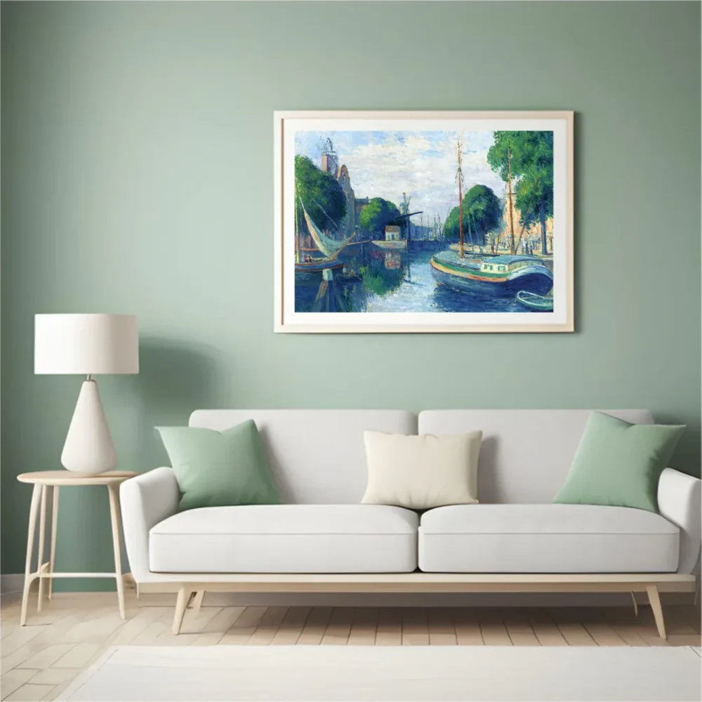 Pintar por números Gabarras en un canal cerca de Róterdam – foto 4