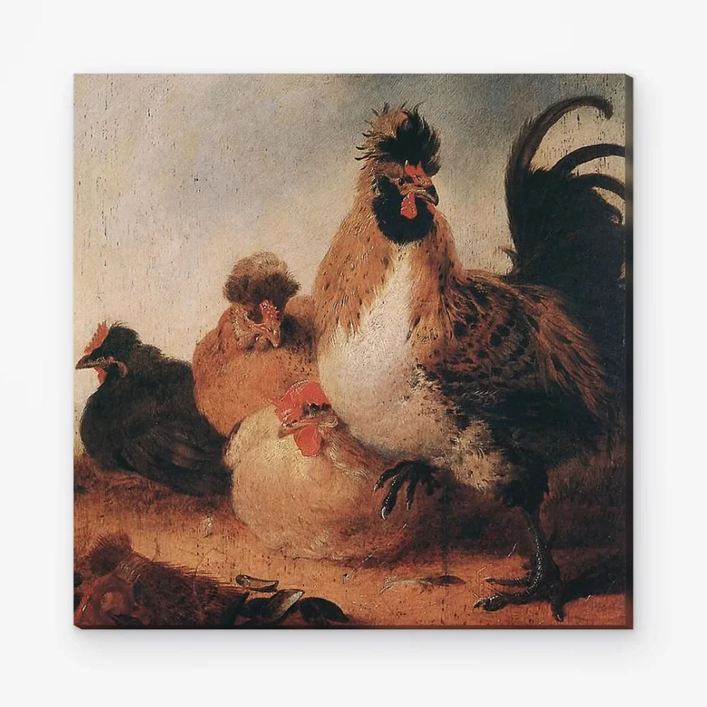 Pintar por Números - Gallo con gallinas