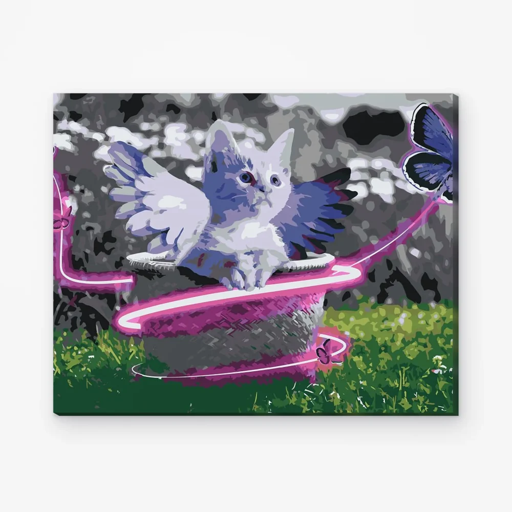 Pintar por Números - Gatito con alas