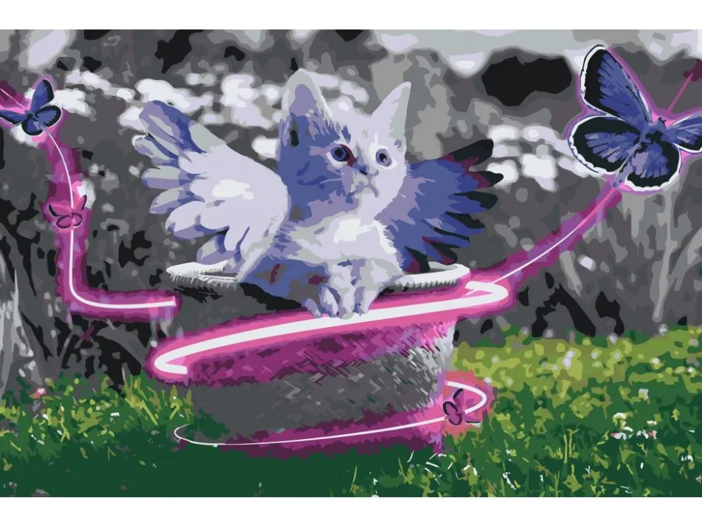 Pintar por números Gatito con alas – foto 2