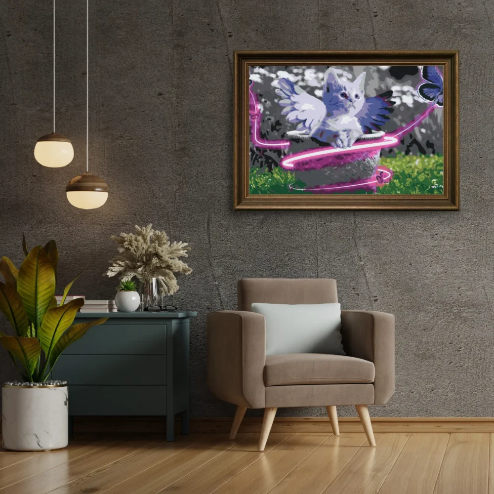 Pintar por números Gatito con alas – foto 3