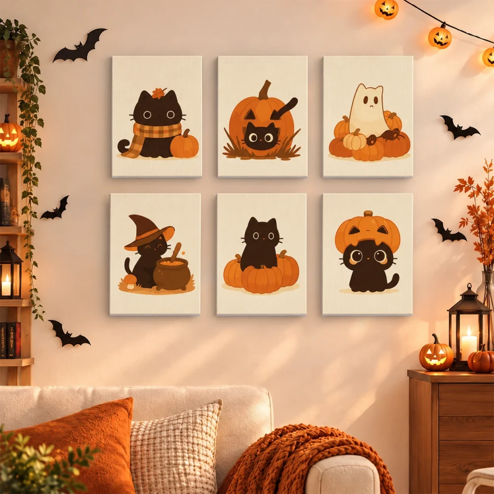 Pintar por números Gatitos y calabazas – foto 3