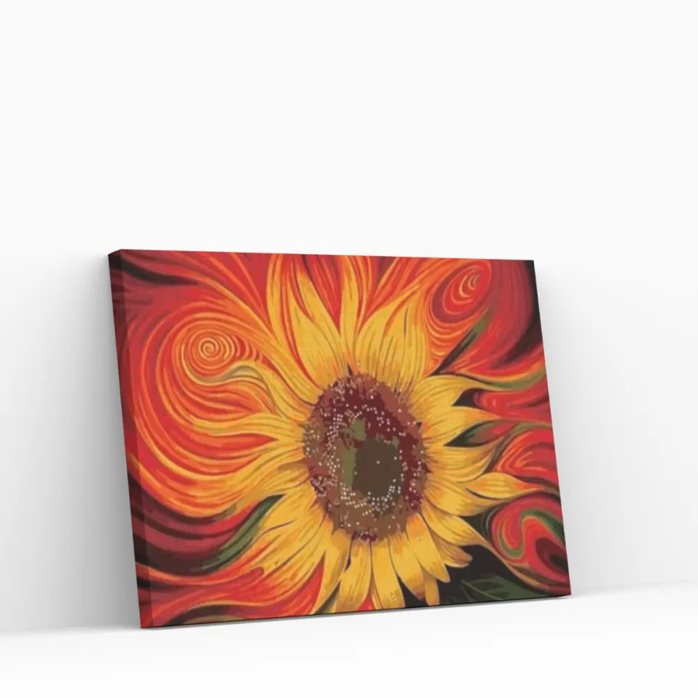 Pintar por números Girasol multicolor
