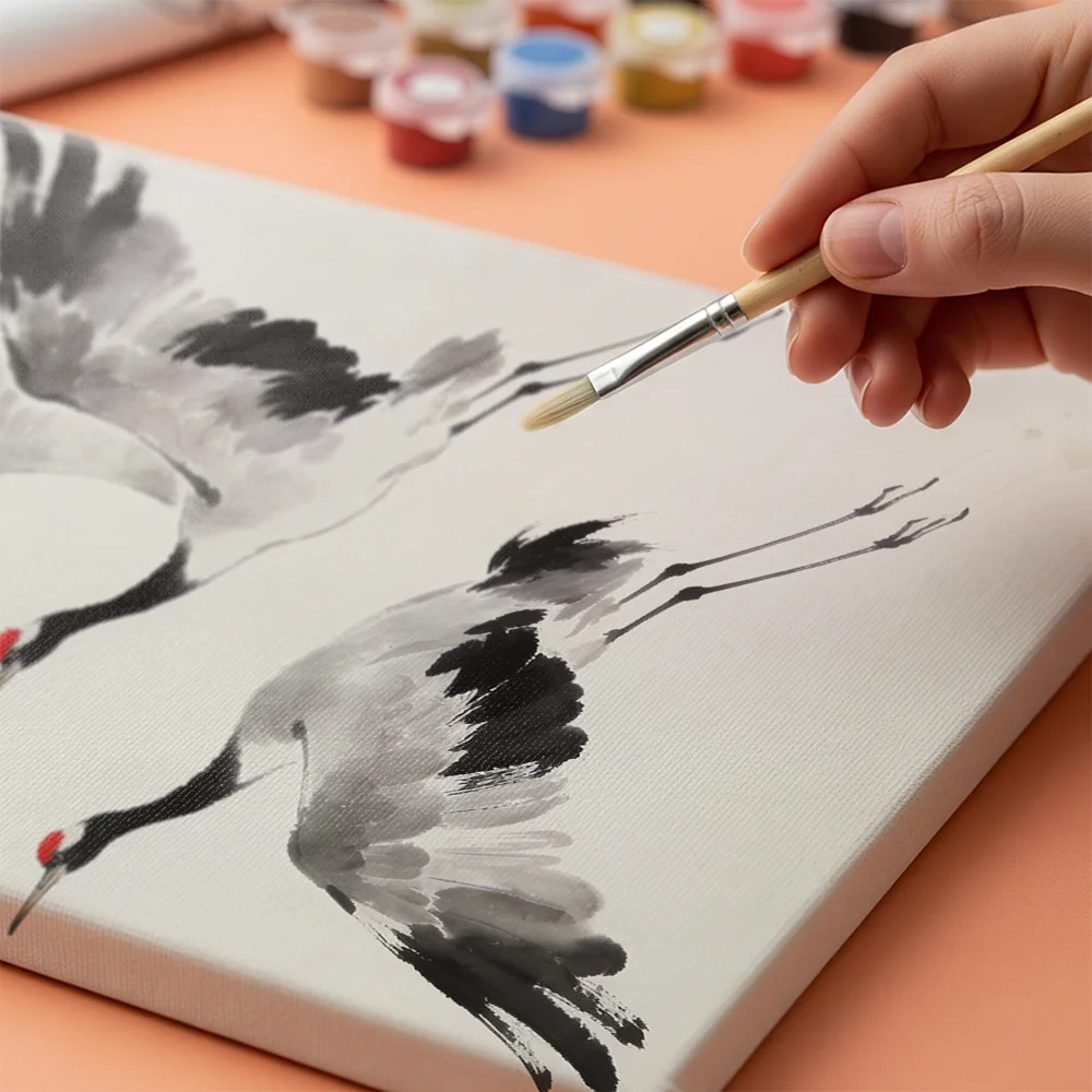 Pintar por números Grullas zen I en tonos cálidos, Chris Paschke – foto 4