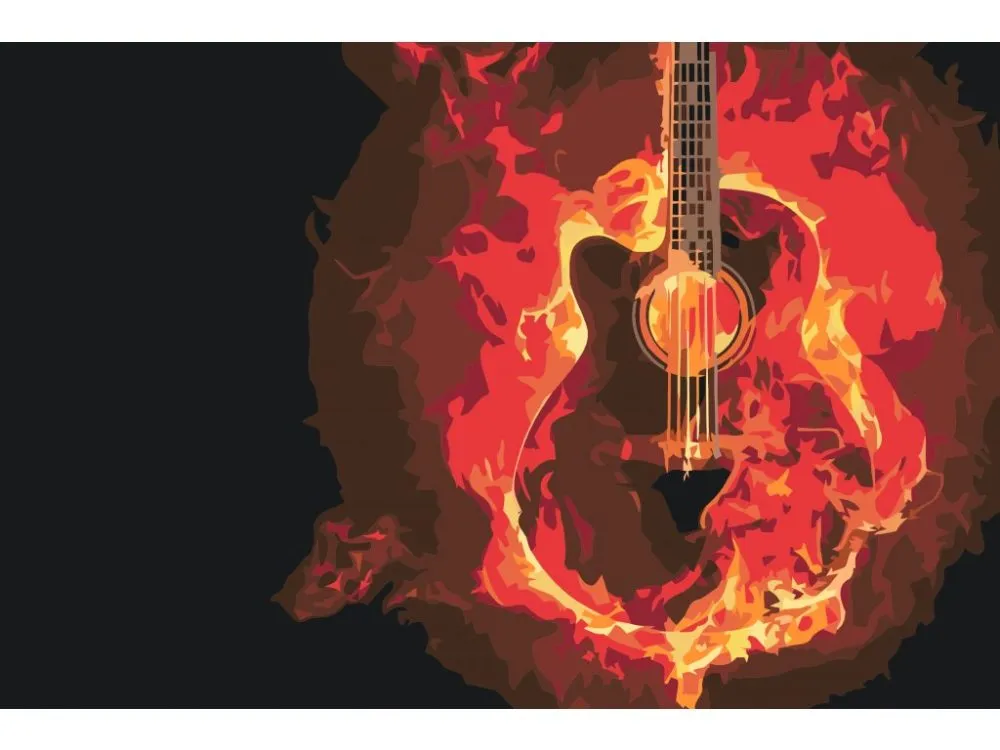 Pintar por números Guitarra en llamas – foto 2