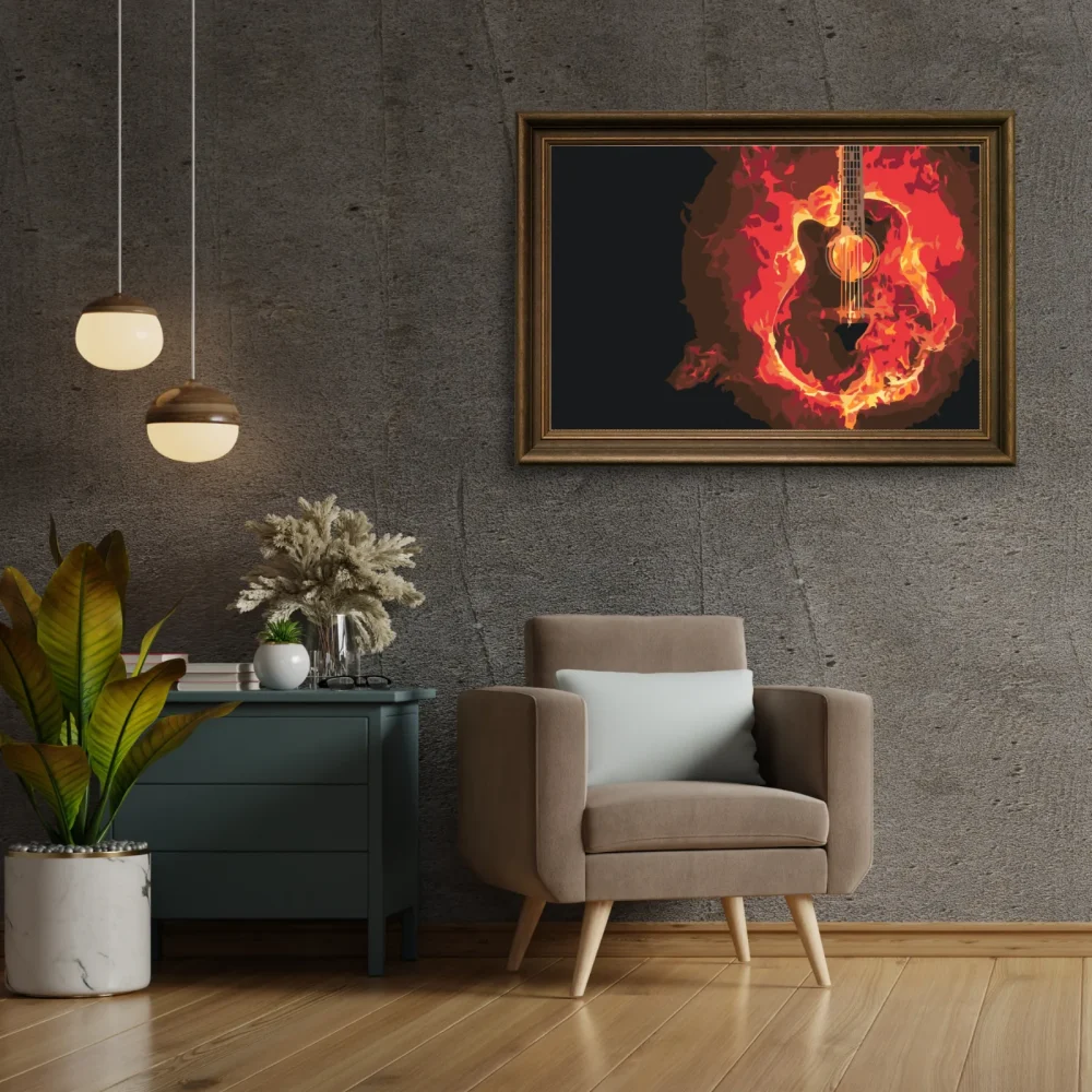 Pintar por números Guitarra en llamas – foto 3