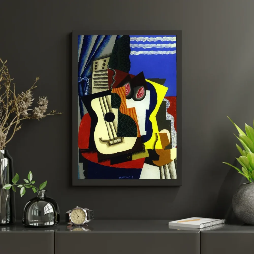 Pintar por números Guitarra y granadas junto a una ventana – foto 3