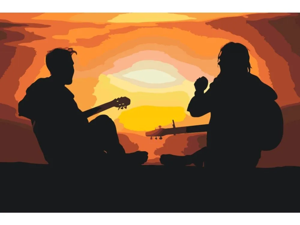 Pintar por números Guitarristas al atardecer – foto 2