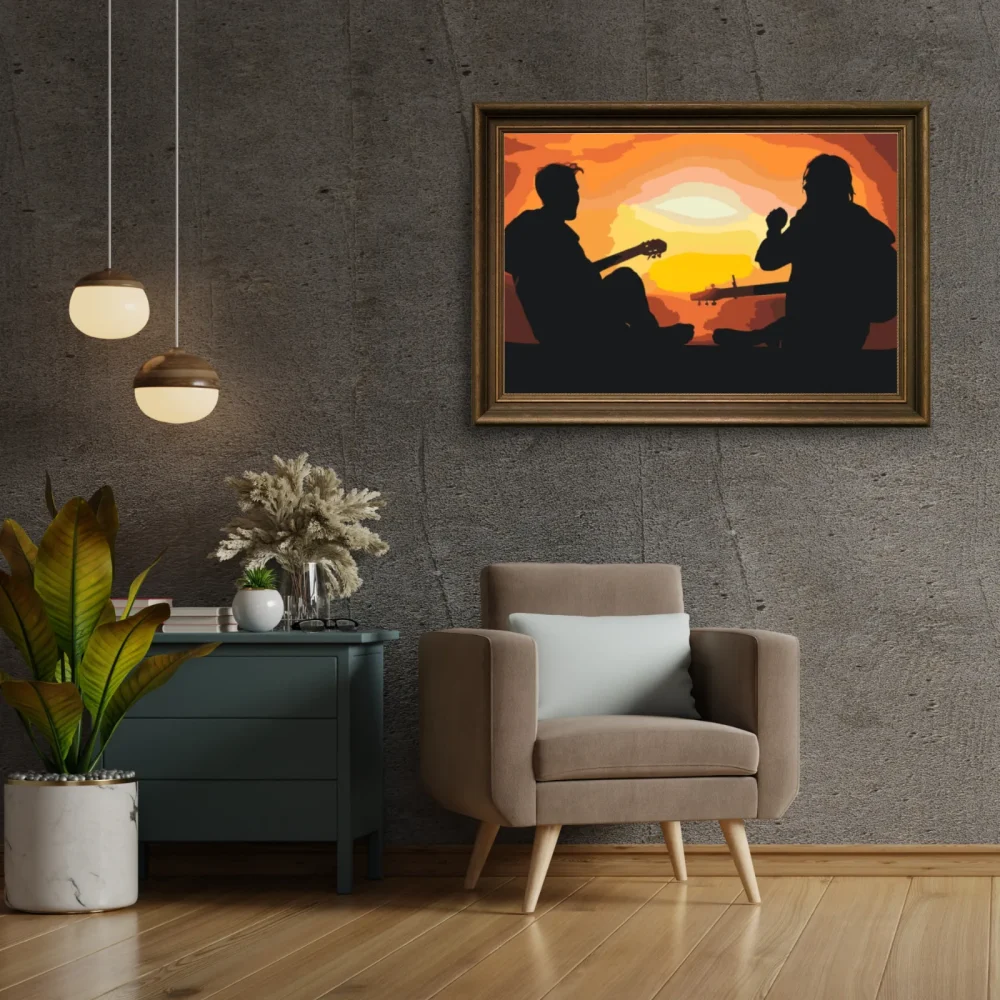 Pintar por números Guitarristas al atardecer – foto 3