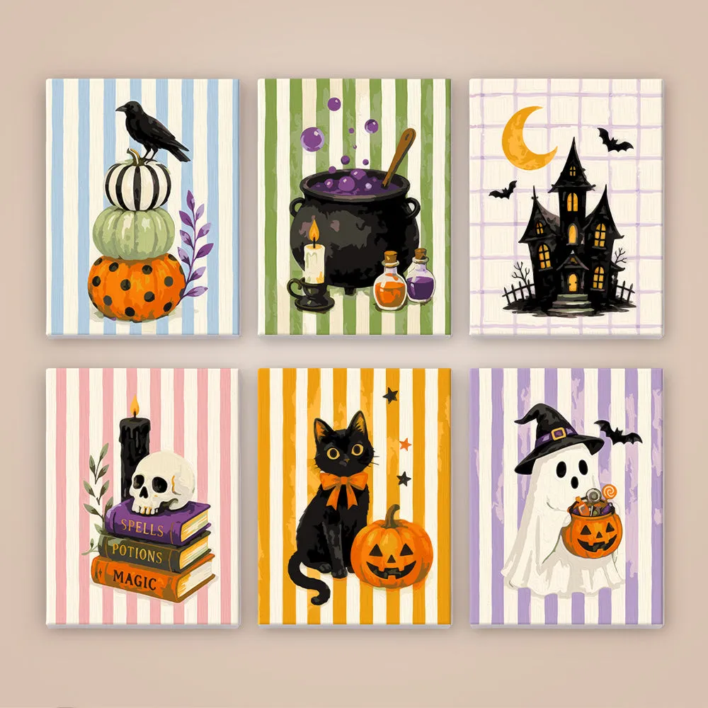 Pintar por números Halloween a rayas