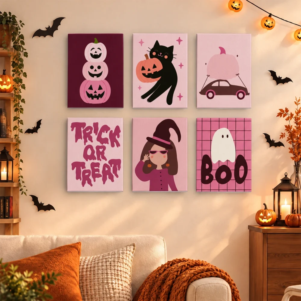 Pintar por números Halloween rosa y burdeos – foto 3