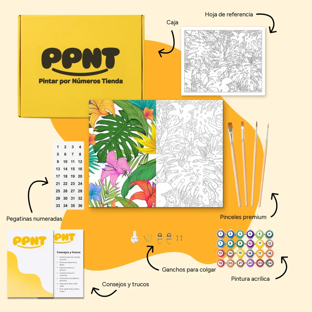 Pintar por Números - Hojas exóticas 2