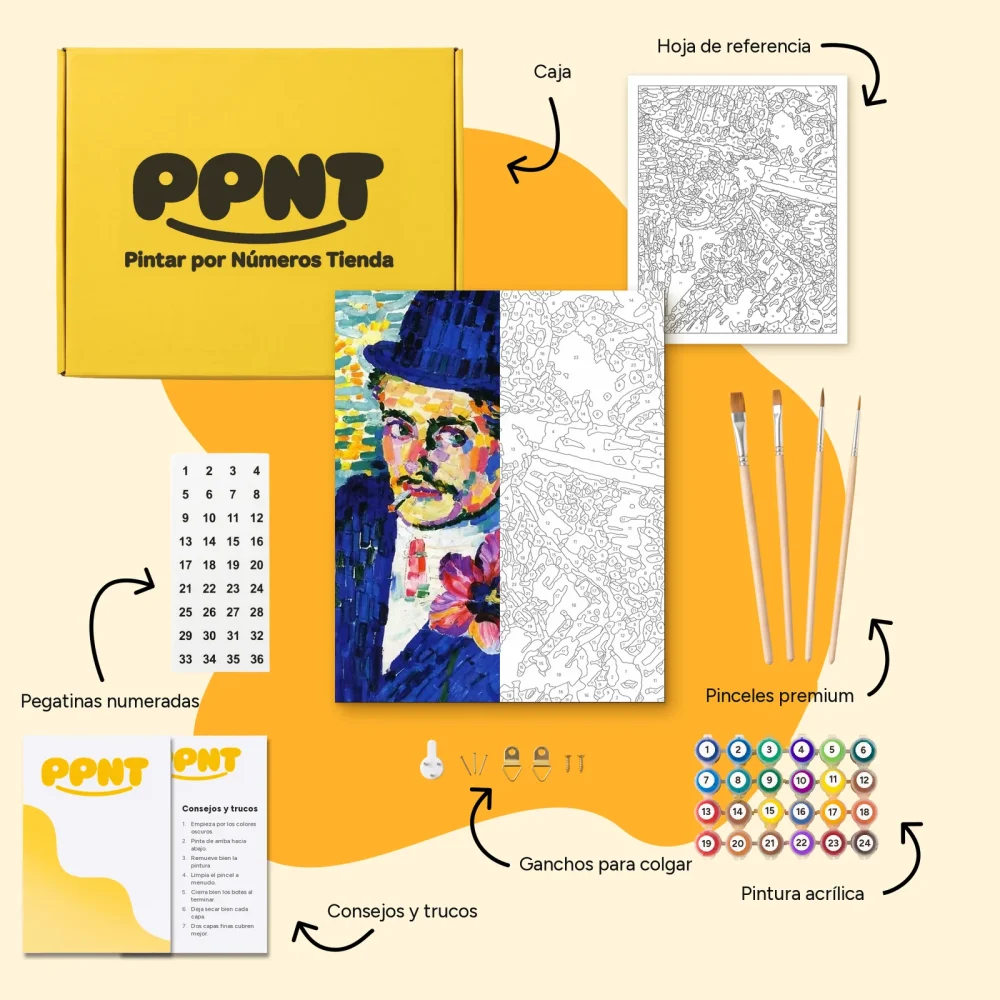 Pintar por Números - Hombre con un tulipán