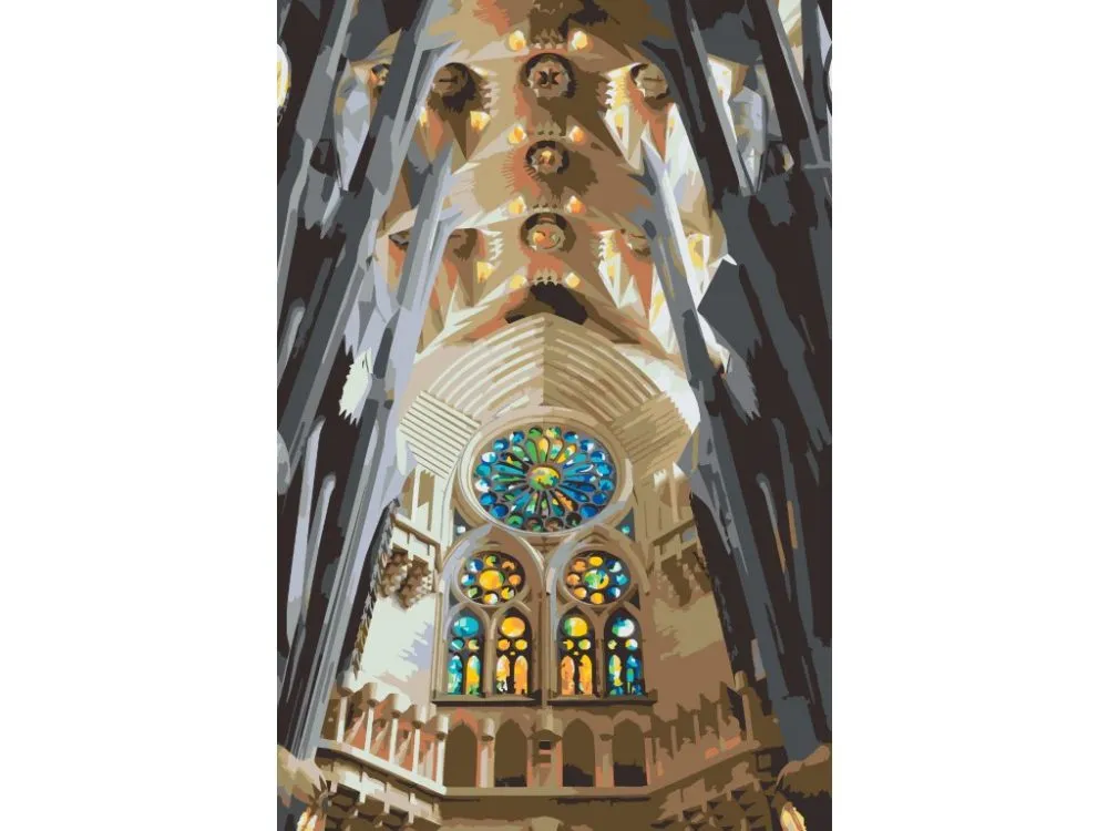 Pintar por números Interior de la Sagrada Familia – foto 2