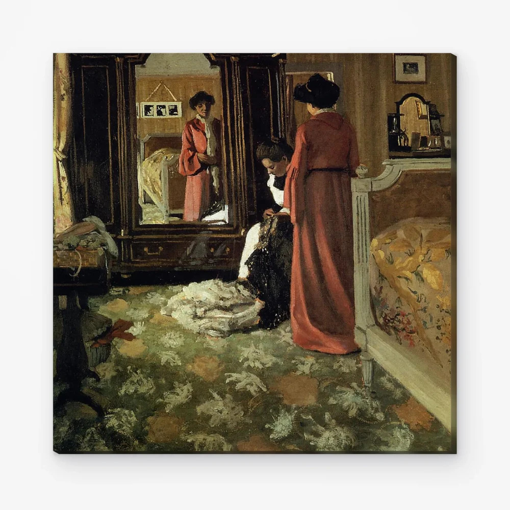 Pintar por Números - Interior, dormitorio con dos figuras