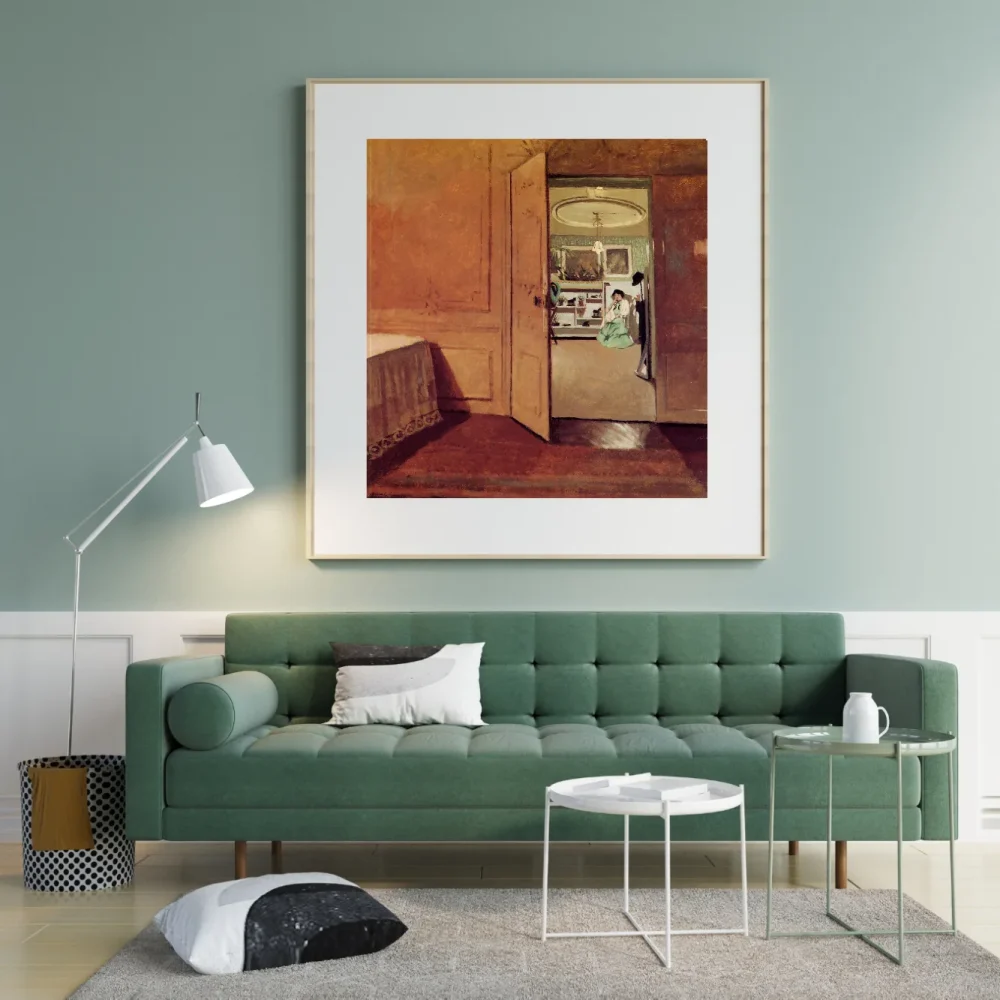 Pintar por números Interior, vestíbulo a la luz de la lámpara – foto 3