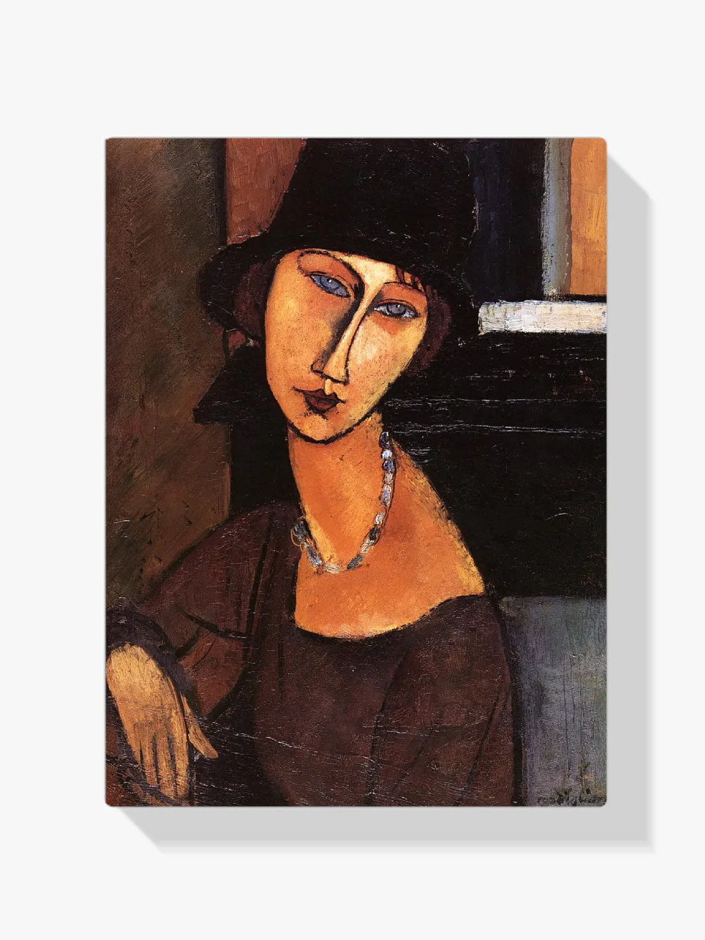 Pintar por números Jeanne Hébuterne con sombrero y collar