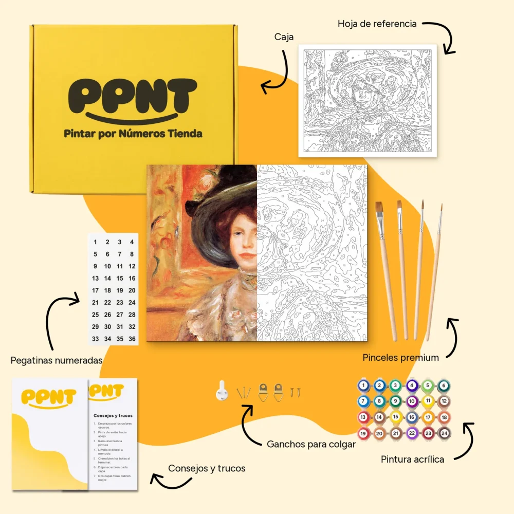 Pintar por Números - Joven con sombrero azul