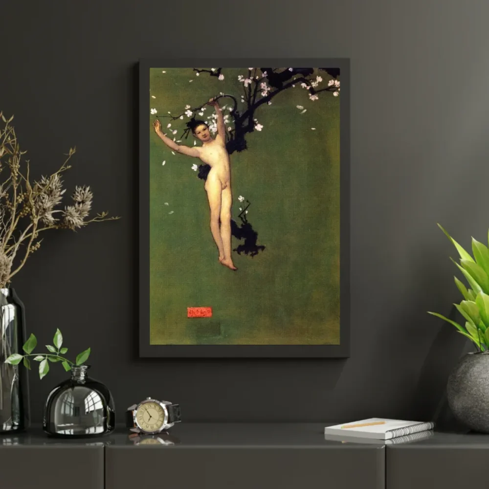 Pintar por números Joven oriental desnudo con flores de manzano – foto 3