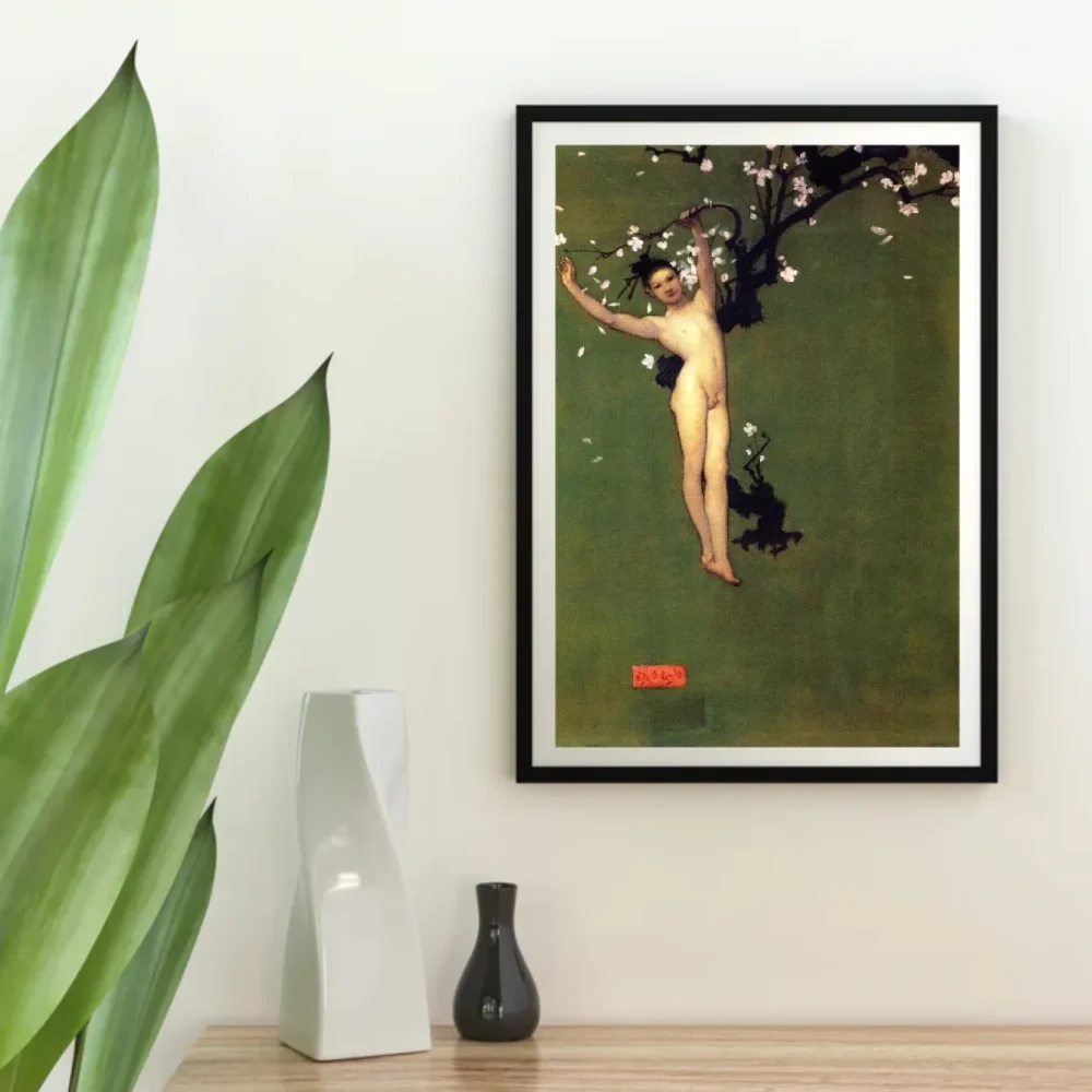 Pintar por números Joven oriental desnudo con flores de manzano – foto 4