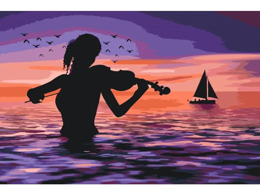 Pintar por números Jugador de setas en el mar – foto 2