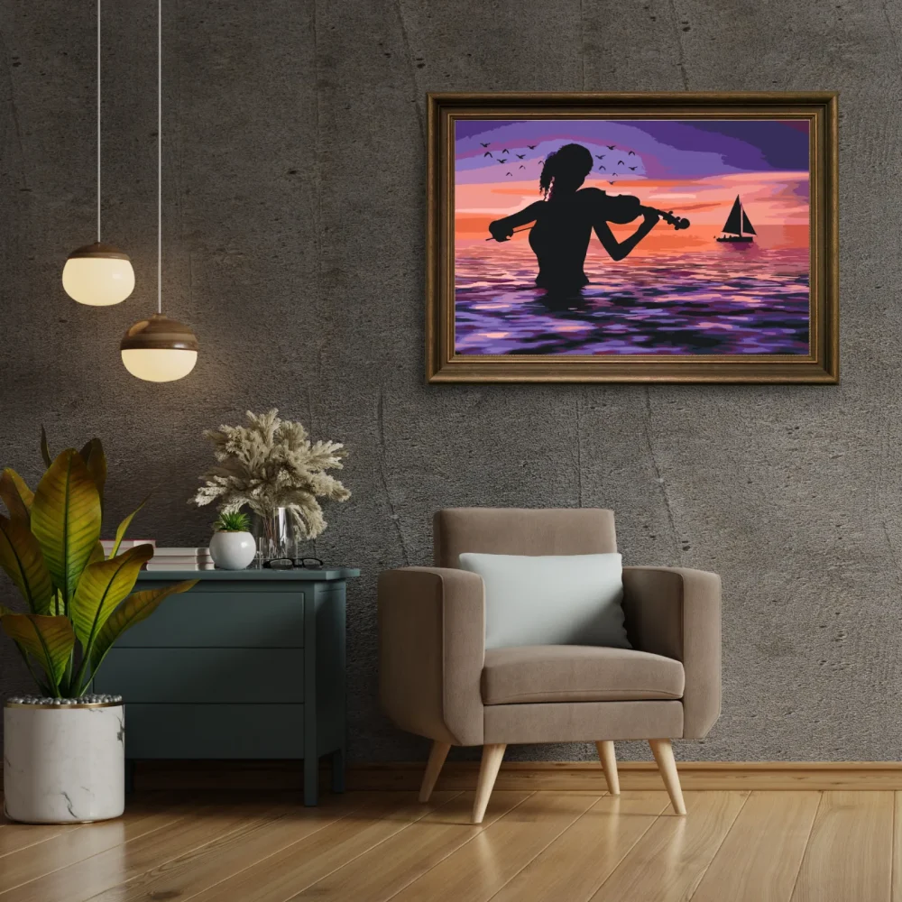 Pintar por números Jugador de setas en el mar – foto 3
